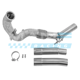 ALPHA COMPETITION Decat Downpipe With Heat Shield 1.8/2.0 TSI EA888.3 VW GOLF 7 GTI / GOLF 7.5 GTI / AUDI A3 8V / SEAT LEON 5F  / SKODA OCTAVIA 5E VRS