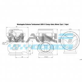 TURBOSMART GEN-V COMPGATE40 40MM EXTERNAL WASTEGATE 14 PSI (UNIVERSAL)
