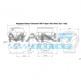 TURBOSMART GEN-V HYPERGATE45 45MM EXTERNAL WASTEGATE 14 PSI (UNIVERSAL)